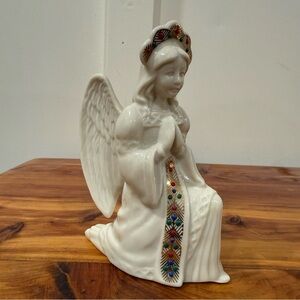 Vintage 1990s Lenox China Jewels Collection Nativity Kneeling Angel Figurine